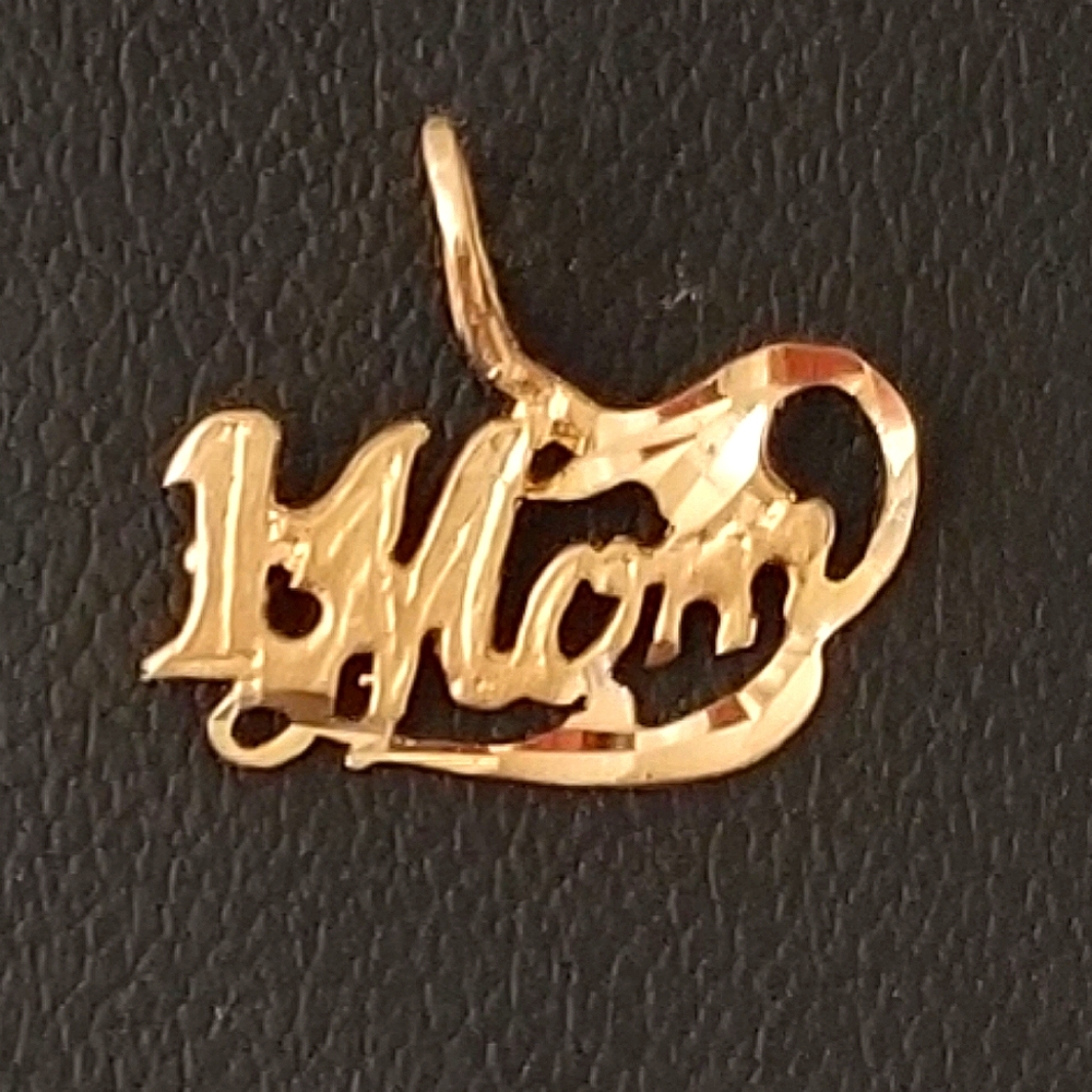 14K Gold MOM Pendant